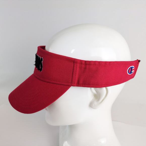 Champion MLB Washington DC Nationals Sun Visor Hat, Red Adjustable Strap - Picture 4 of 7